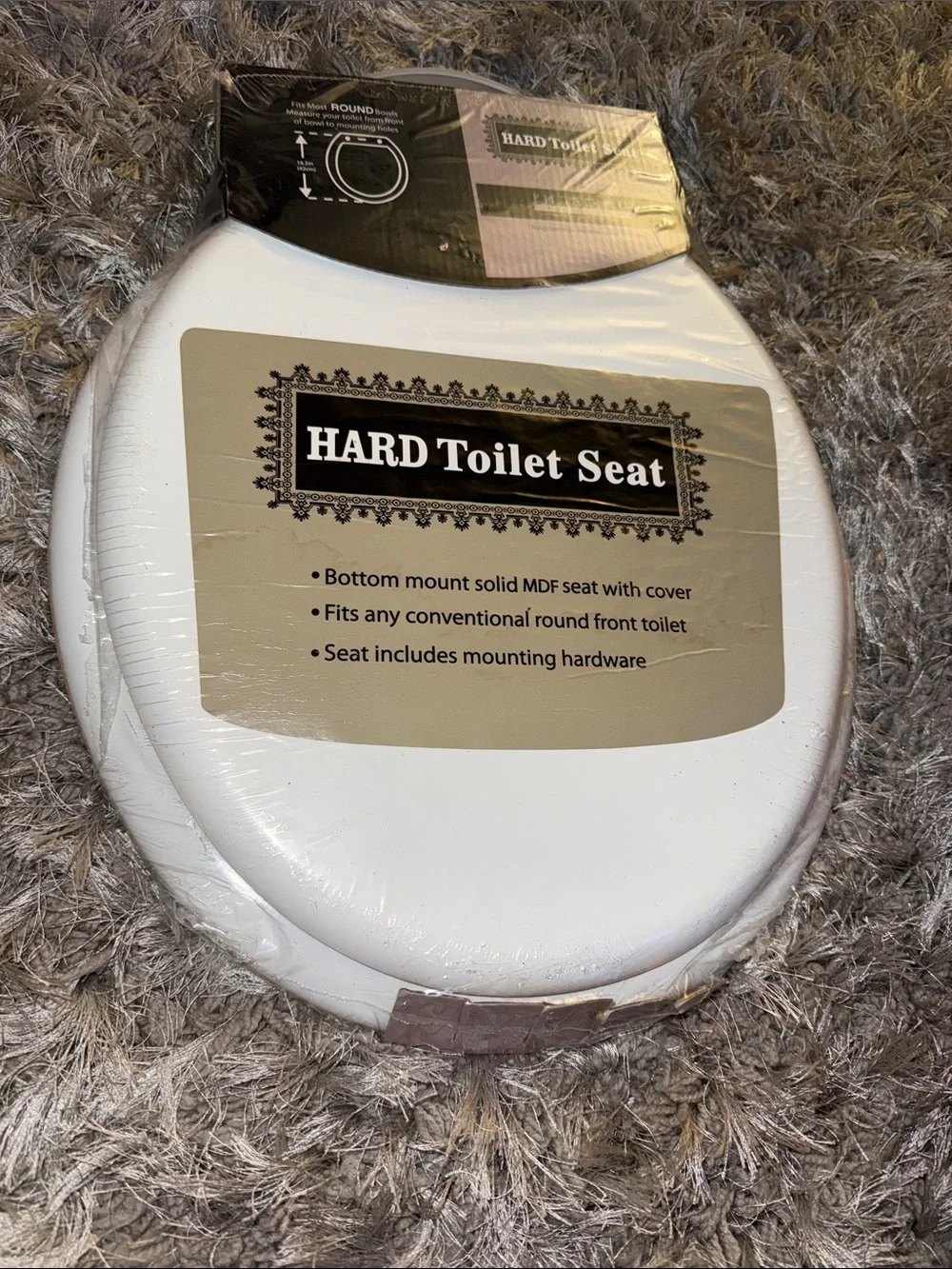 White Hard Toilet Seat Standard Size